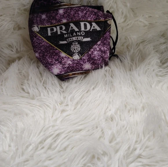 Handmade Purple and Black Fabric Face Mask NWOT - Picture 2 of 5